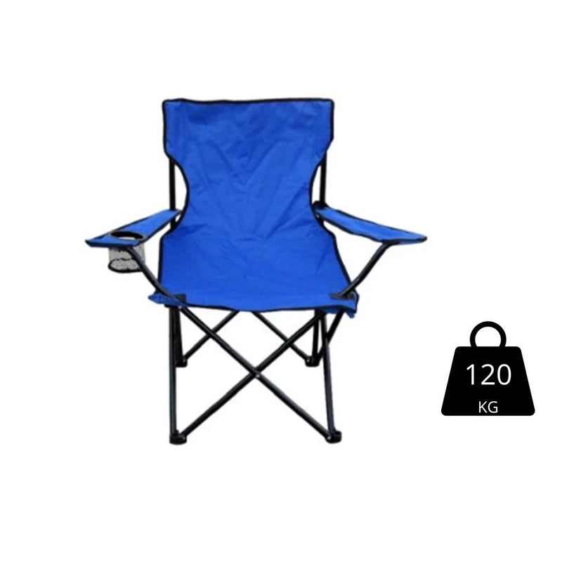 Cadeira Portátil Dobrável com Porta-Copo para Camping e Pesca