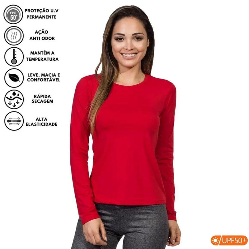 Camiseta Feminina Segunda Pele com Proteção Solar UV 50+