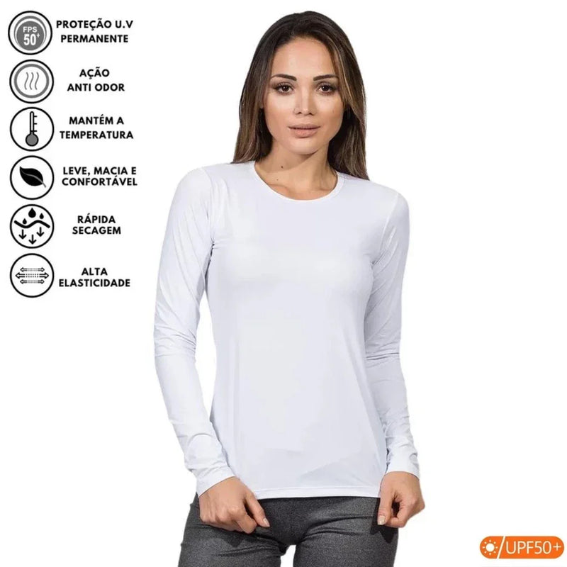 Camiseta Feminina Segunda Pele com Proteção Solar UV 50+