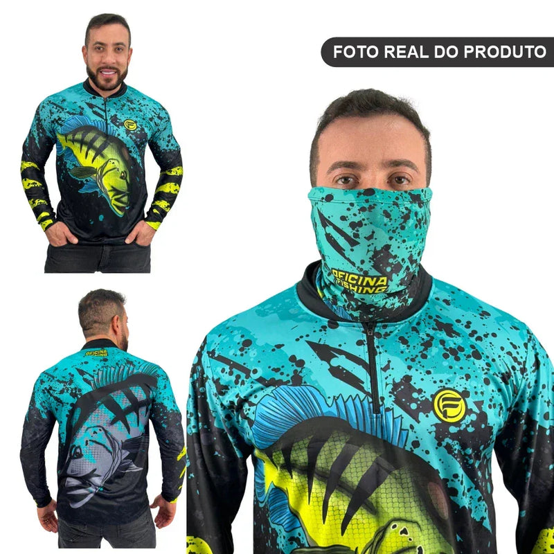 Kit Camisa de Pesca Dryfit + Bandana com Proteção UV50+