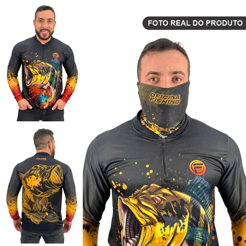 Kit Camisa de Pesca Dryfit + Bandana com Proteção UV50+