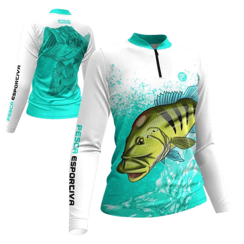 Camisa de Pesca Feminina com Proteção Solar UV50+