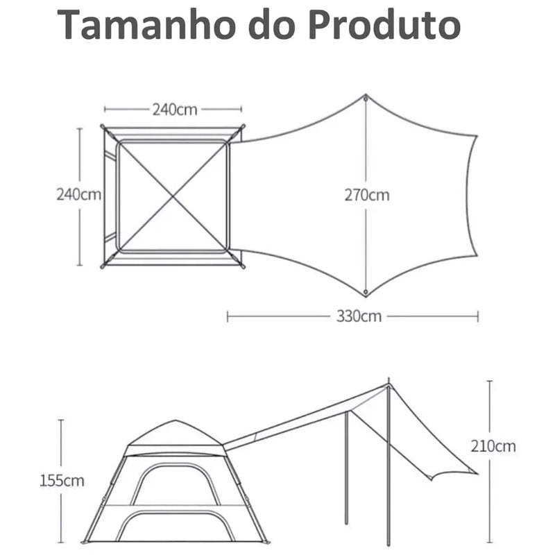 Barraca de Camping Automática para 5-8 Pessoas